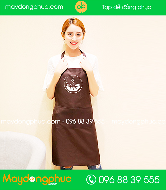 May tạp dề màu nâu Quán bún riêu bề bề HTP