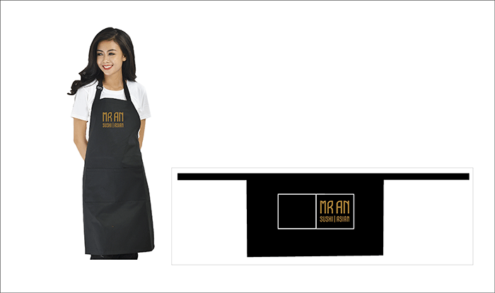 May tạp dề Nhà hàng Sushi Asian Mr An