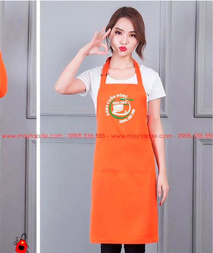 May tạp dề Quán bánh cuốn nóng Anh Béo