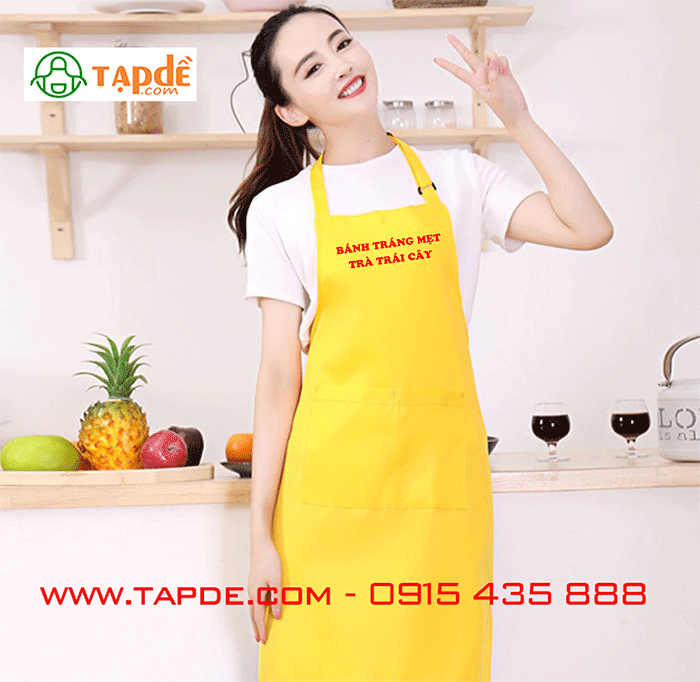 May tạp dề Quán bánh tráng mẹt trà trái cây