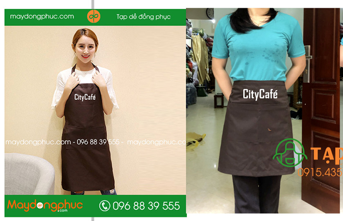 May tạp dề Quán City Cafe