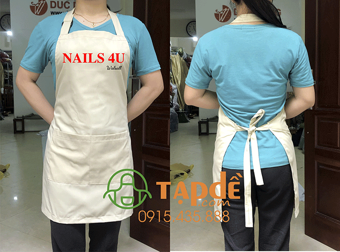 May tạp dề Tiệm Nails 4U Walsall