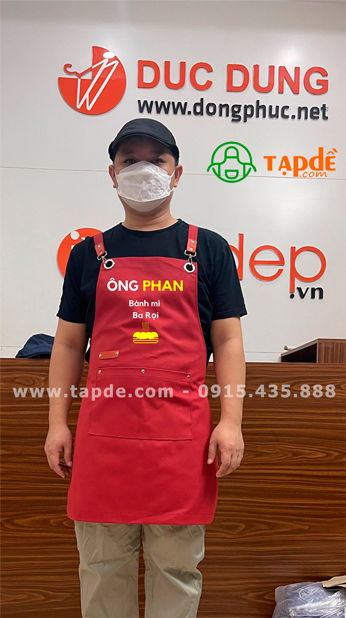 May tạp dề Tiệm Bánh mì ba rọi Ông Phan
