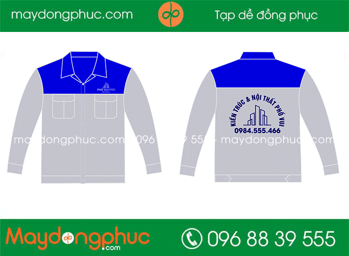 May áo bảo hộ Công ty Kiến trúc & Nội thất Phố Vui - mẫu 2