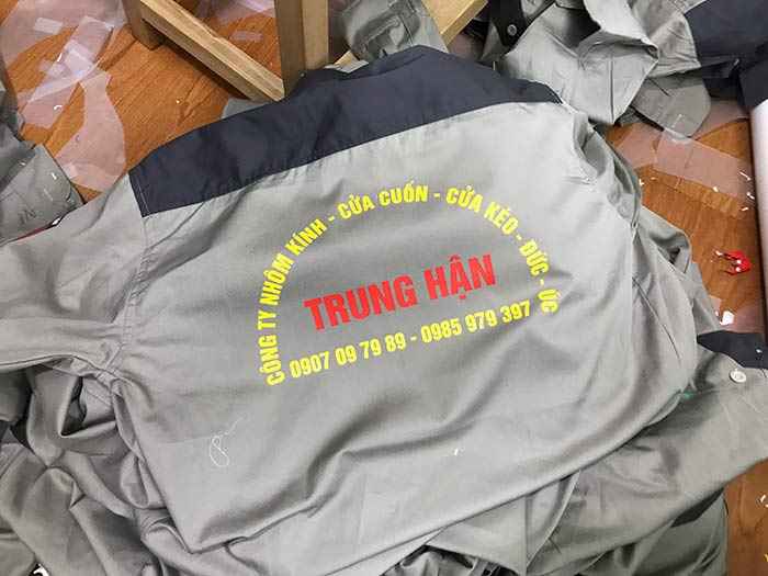 May áo bảo hộ Công ty nhôm kính Trung Hận - mẫu 2
