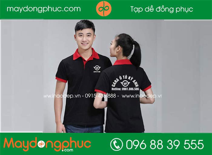 May áo cổ bẻ Gara Ô tô Kỳ Anh
