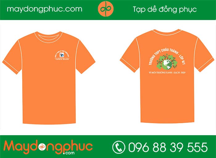 May áo cổ tròn lớp 8/1 Trường THPT Châu Thành
