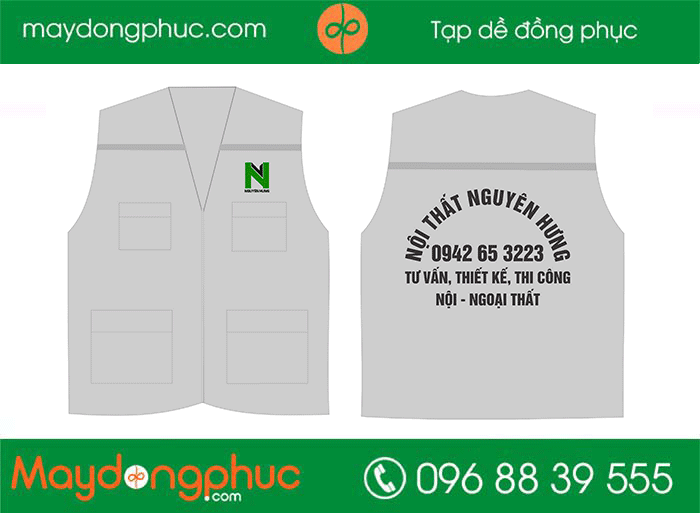 May áo gile Công ty kiến tạo nội thất Nguyên Hưng