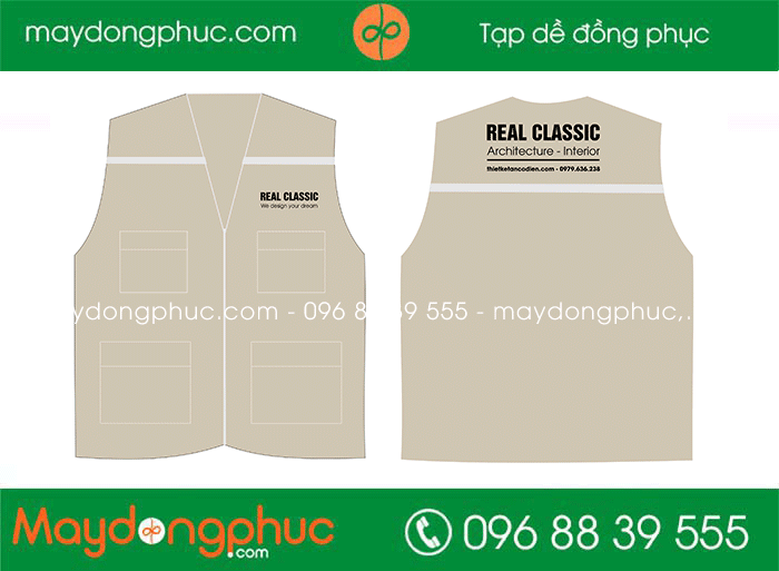 May áo gile Công ty kiến trúc nội thất Real Classic