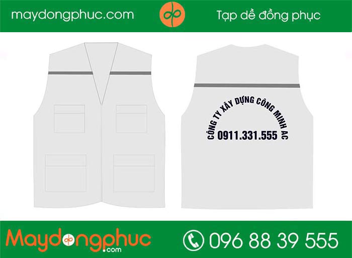 May áo gile đồng phục Công ty XD Công Minh - mẫu 3