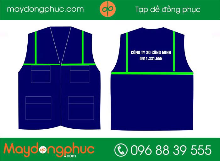 May áo gile đồng phục Công ty XD Công Minh - mẫu 2