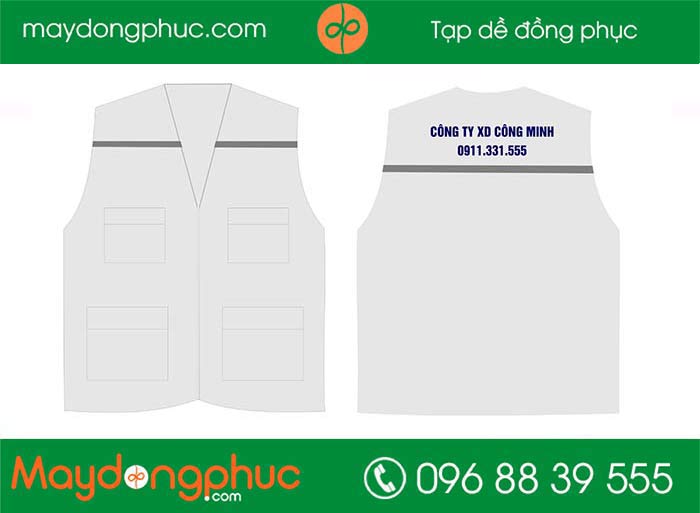 May áo gile đồng phục Công ty XD Công Minh