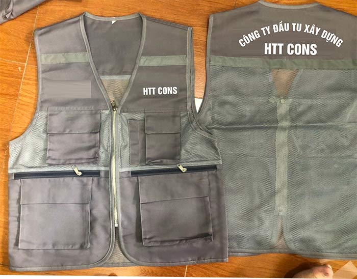 May áo gile đồng phục Công ty đầu tư xây dựng HTT Cons