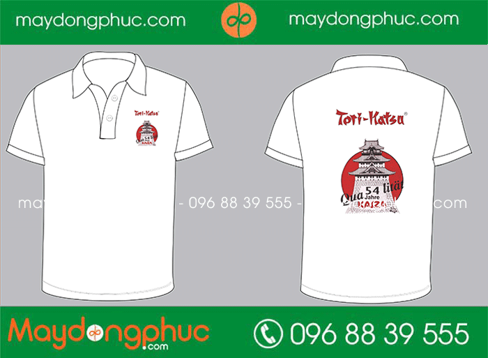 May áo phông cổ bẻ Nhà hàng Tori – Katsu Kara