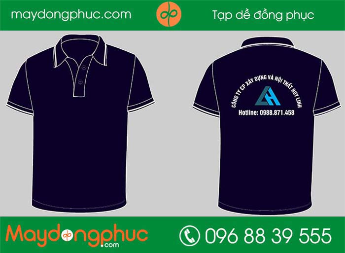 May áo phông công ty CP Xây dựng và nội thất Huy Linh