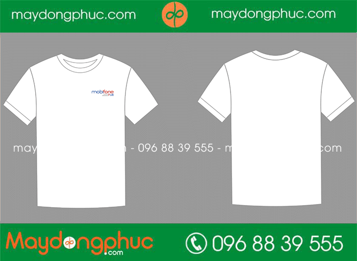 May áo phông cổ tròn Công ty Mobifone Plus