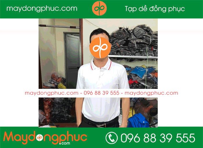 May áo phông đồng phục màu trắng