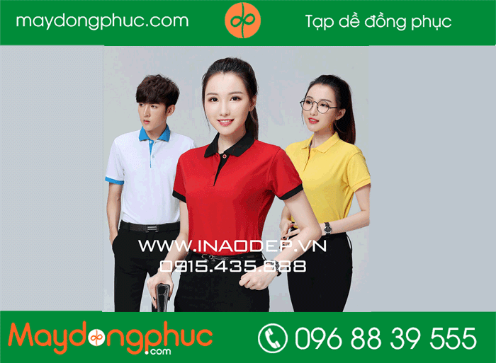 May áo phông đồng phục cổ bẻ