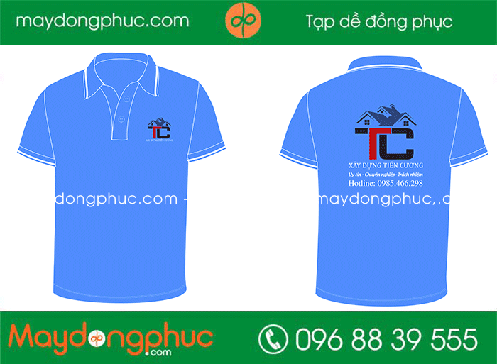 May áo phông Công ty Xây dựng Tiến Cương
