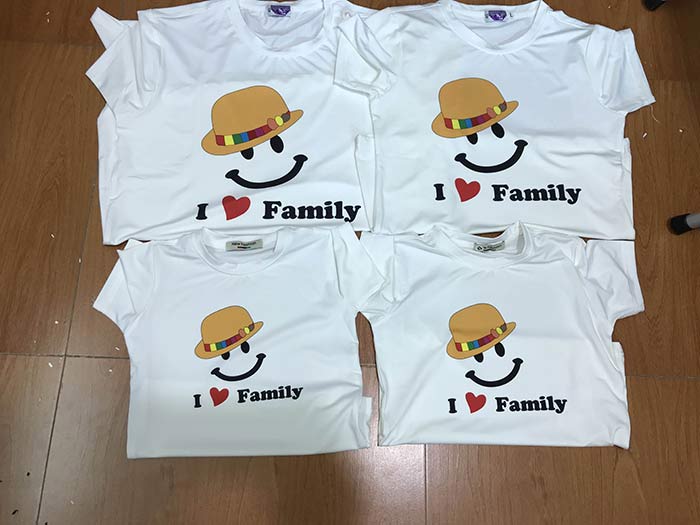 May áo phông gia đình I love family