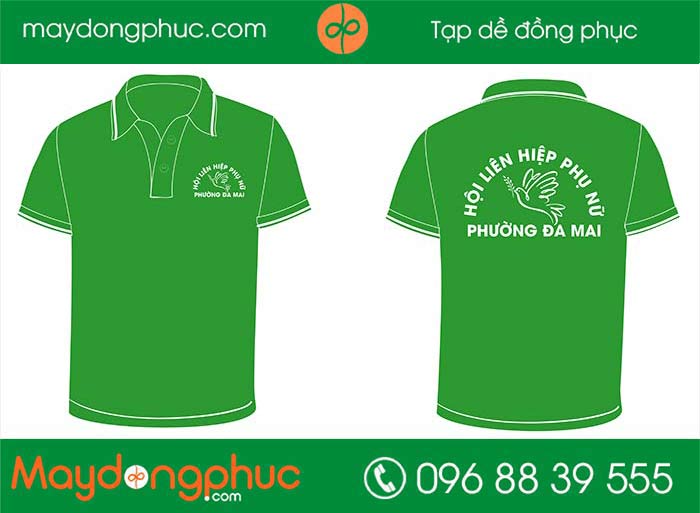 May áo phông Hội liên hiệp phụ nữ Phường Đa Mai - mẫu 2
