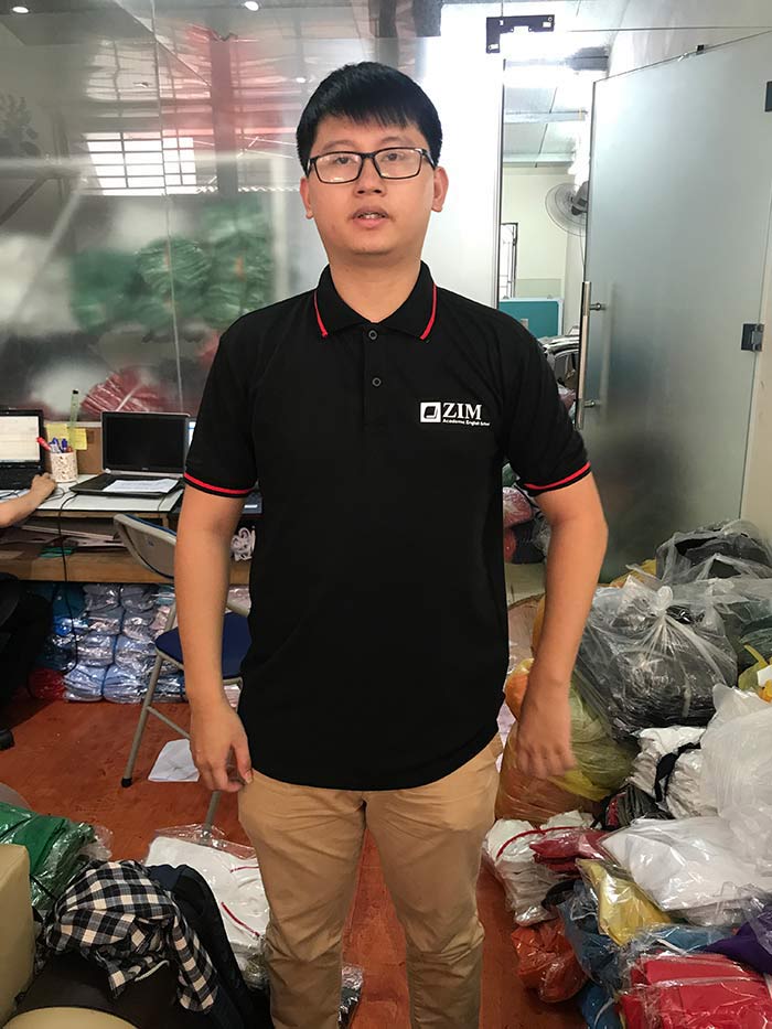 May áo phông màu đen Trung tâm Tiếng Anh ZIM