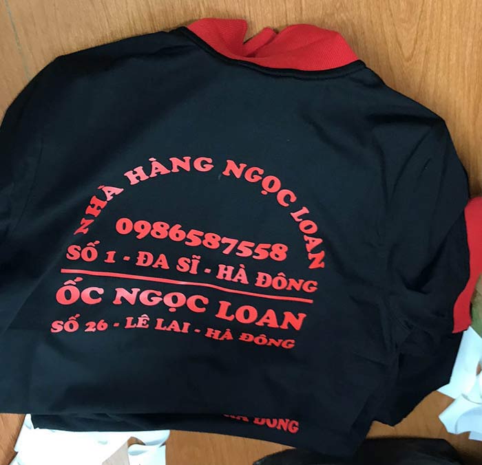 May áo phông Nhà hàng Ngọc Loan - mẫu 2