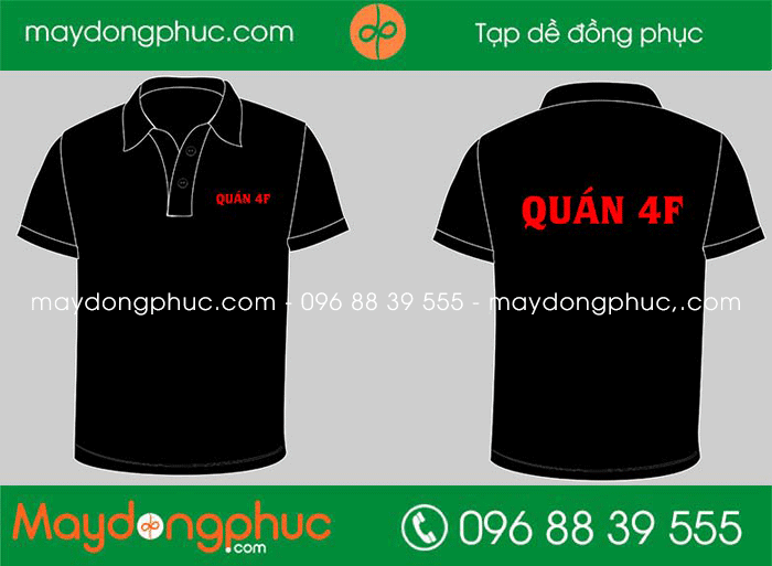 May áo phông đồng phục quán 4F - mẫu 2