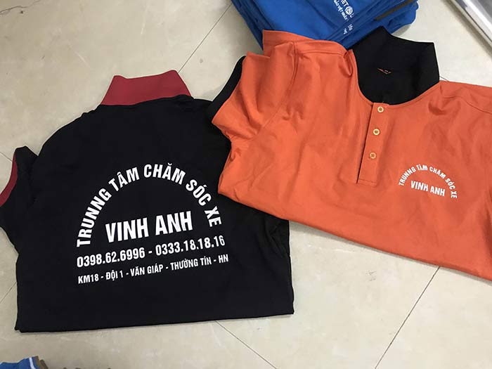 May áo phông Trung tâm chăm sóc xe Vinh Anh