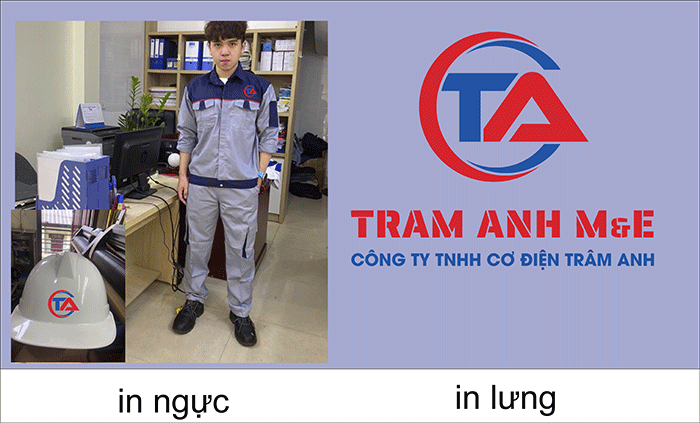 May đồng phục bảo hộ Công ty TNHH Cơ điện Trâm Anh