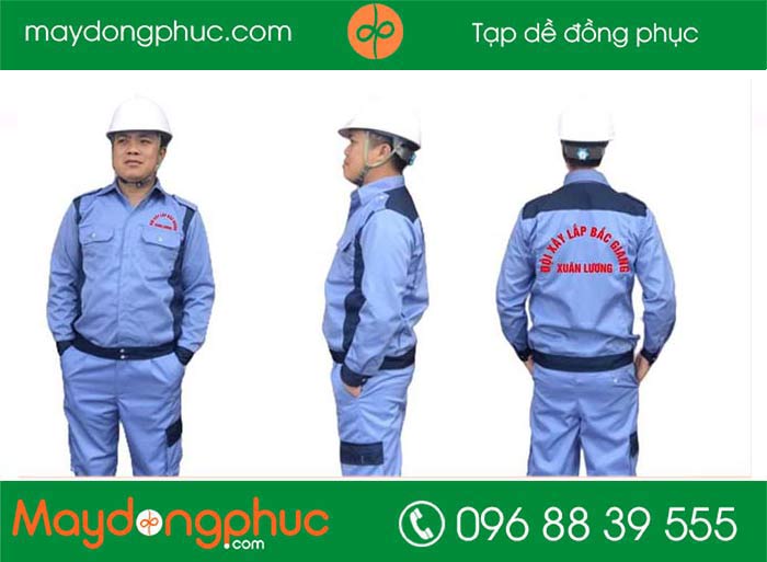 May đồng phục bảo hộ Đội xây lắp Bắc Giang Xuân Lương
