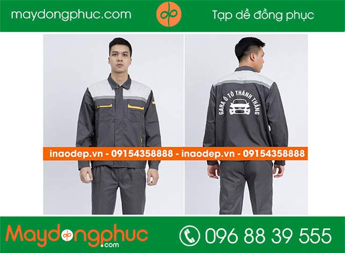 May áo đồng phục bảo hộ Gara ô tô Thành Thắng