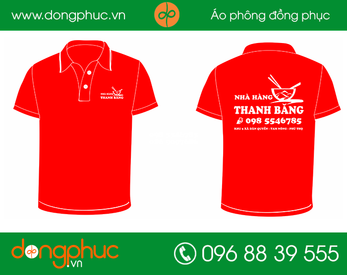 May đồng phục nhà hàng Thanh Băng - mẫu 2