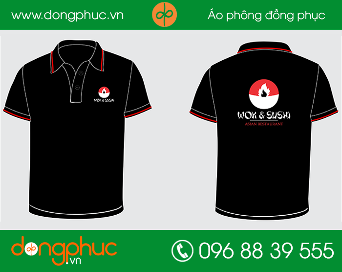 May đồng phục nhà hàng Work Sushi - mẫu 2