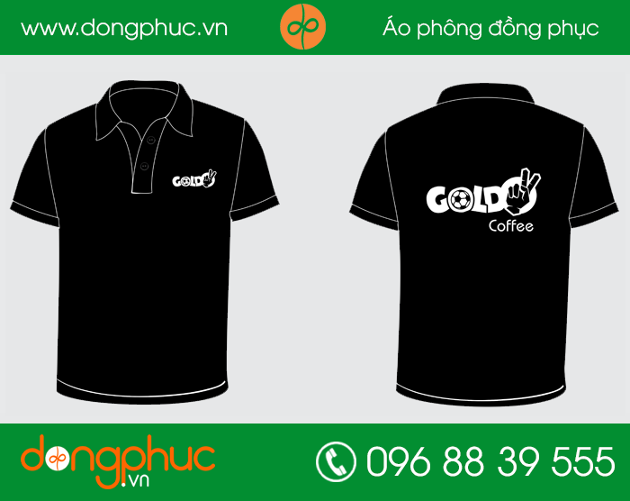 May đồng phục quán Gold Coffee