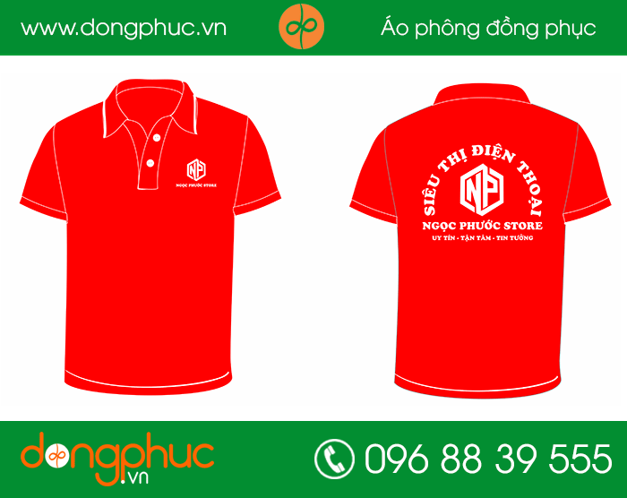 May đồng phục Siêu thị điện thoại Ngọc Phước