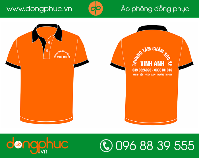 May đồng phục trung tâm chăm sóc xe Vinh Anh