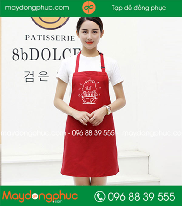 May tạp dề quán Yêu em ko