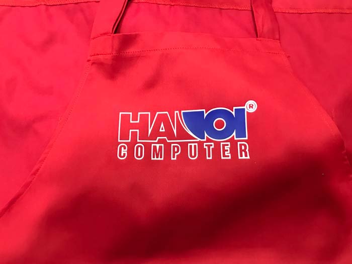 May tạp dề Cửa hàng Hà Nội Computer - mẫu 2