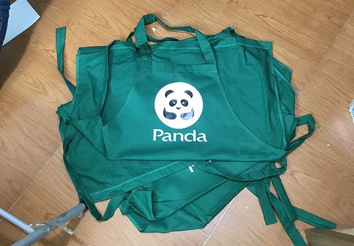 May tạp dề đồng phục Cửa hàng Panda