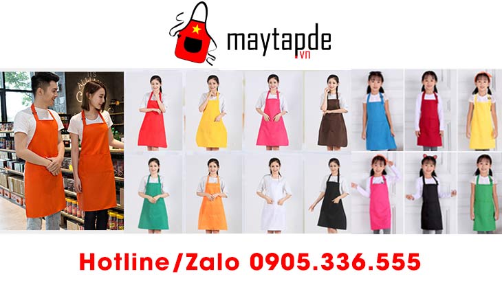 May tạp dề màu cam - mẫu 2