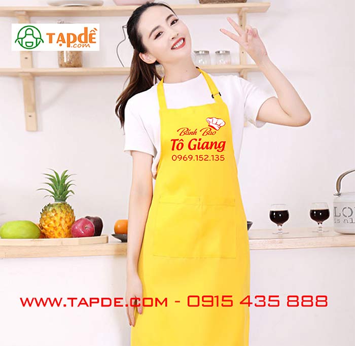 May tạp dề quán Bánh bao Tô Giang