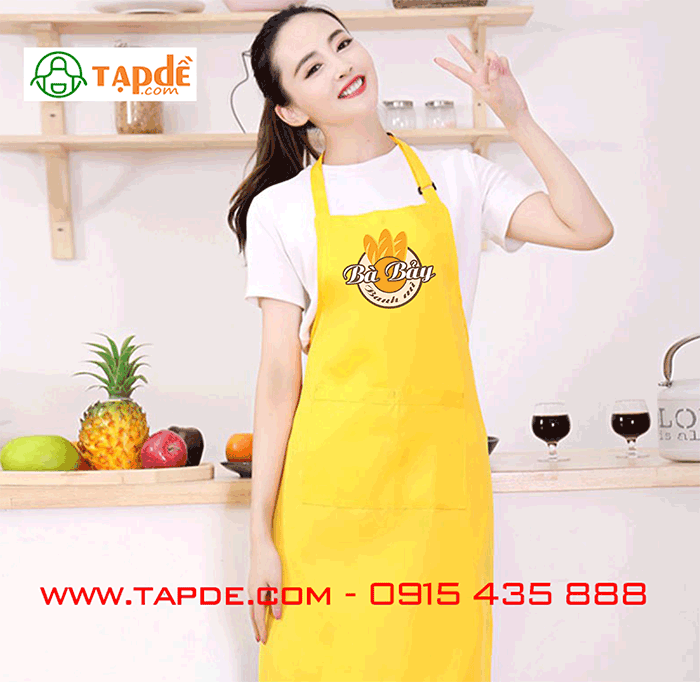 May tạp dề quán bánh mì Bà bảy
