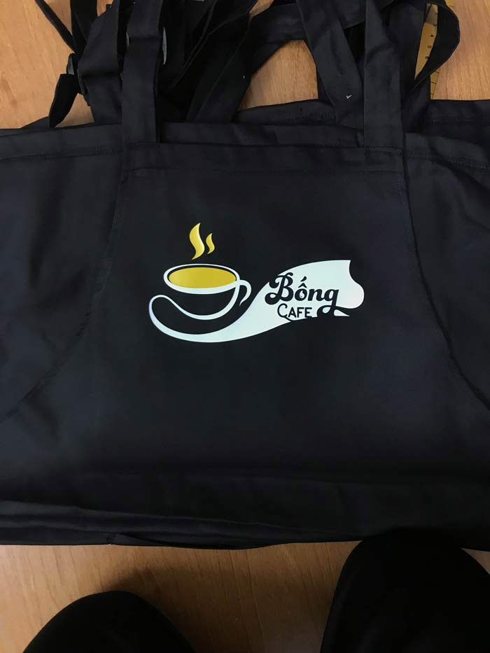 May tạp dề Quán Bống Cafe