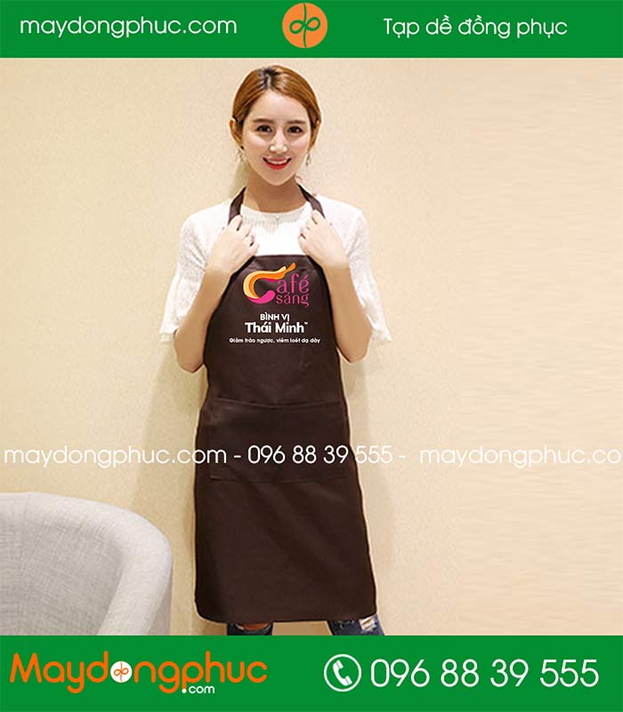 May tạp dề quán Cafe Sáng Bình vị Thái Minh