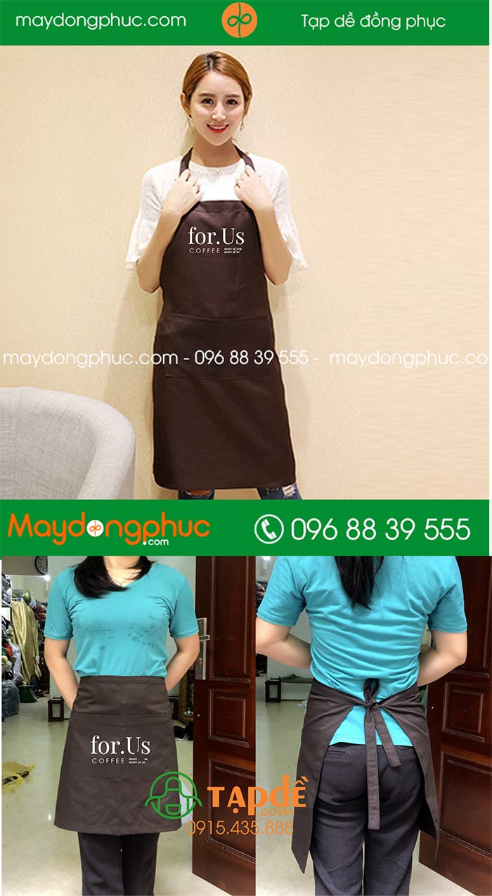 May tạp dề Quán coffee For us