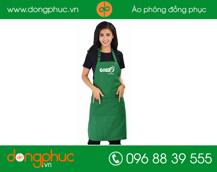 May tạp dề quán Gold Coffee