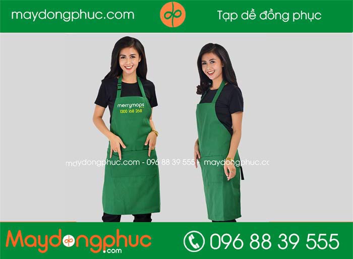 May tạp dề Quán Merymops