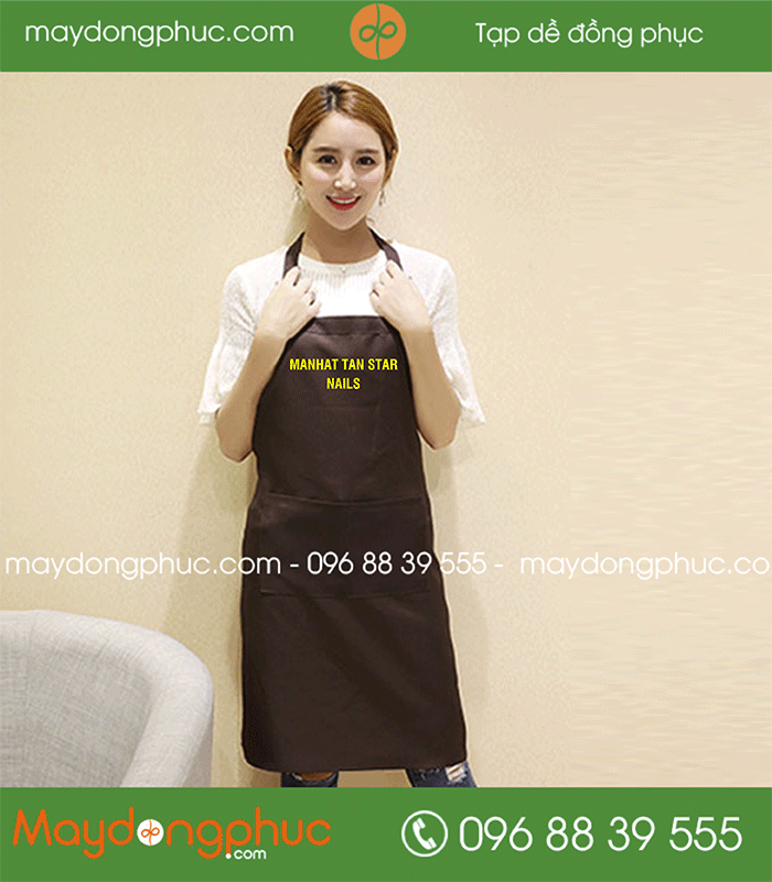 May tạp dề Quán nails Manhat Tan Star