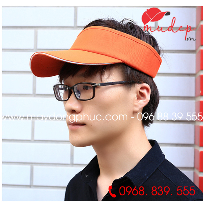 Mũ lưỡi trai nửa đầu màu cam - mẫu 2